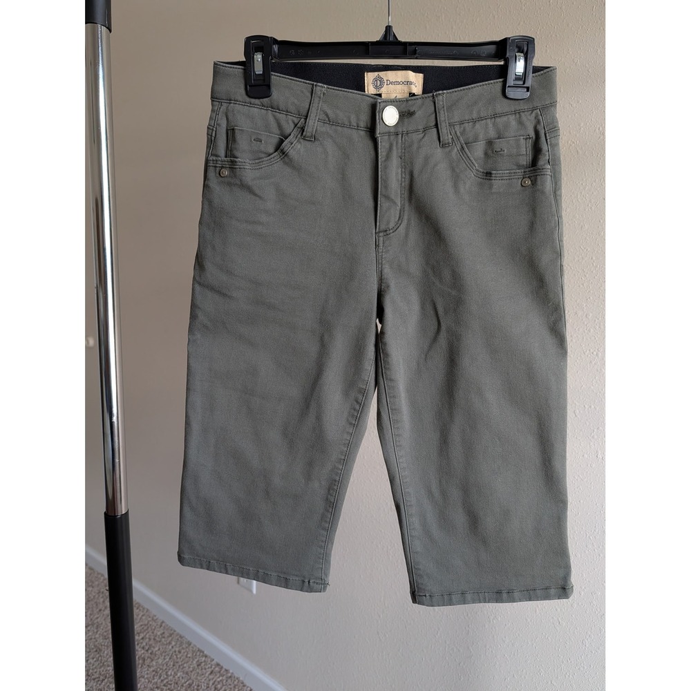 Democracy Ab Solution Dark Gray Bermuda Shorts Women Size 4 Stretch Twill
